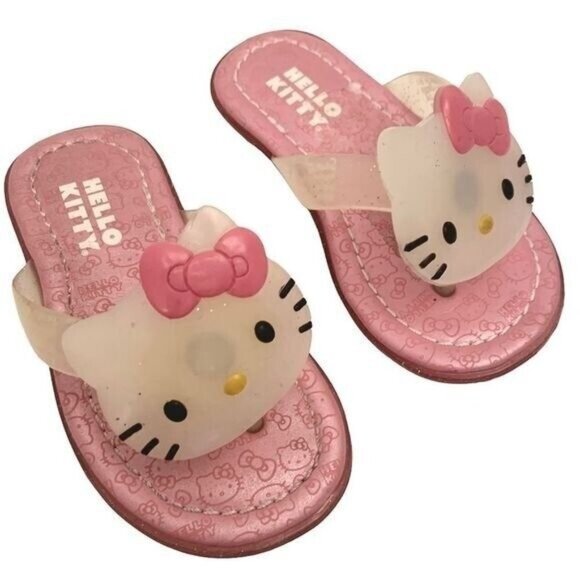 NEW Hello Kitty Pink Glitter Infant Girl Sandals Size 5 NIB - Picture 2 of 6